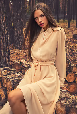 Gorgeous Alina Showing Perfect Tits In Forest