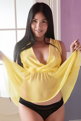 /Kimiko Feeling Flirty In Her Sheer Yellow Top