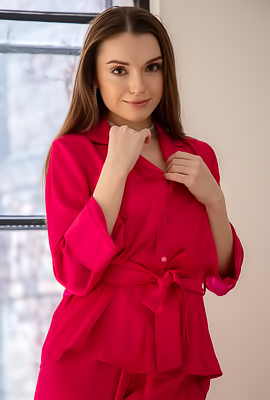 /Monika May Sultry Beauty Smiles Seductively