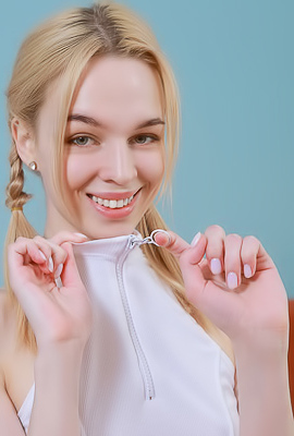 Slim Teen Elfiolla Spreading Her Long Legs