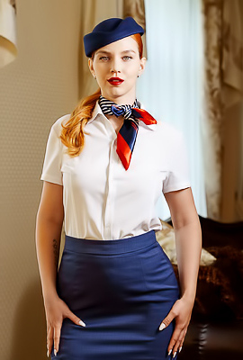 Sharon White And Leya Desantis Shine In Cabin Crew Fantasy With Feoldoes
