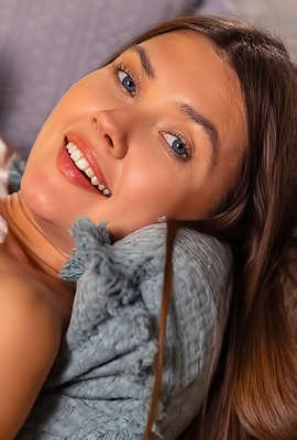 Georgias Controlled Passion On Couch With Sultry Lingerie
